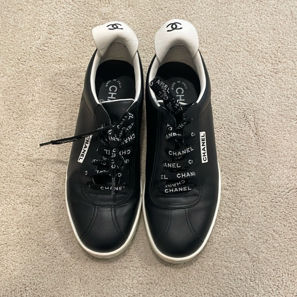 Calfskin CC Womens Sneakers 41 Black
